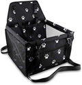 Pet Car Booster Seat for Dog Cat Portable and Breathable Bag with Seat Belt Dog Carrier Safety Stable for Travel Look Out,with Clip On Leash and Storage Pockage (Black)