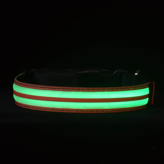 Dog Collar with Lights, 15 Lighting Modes Silicone Pet Collar, USB C Rechargeable LED Dog Collar for Night Safety, Adjustable Soft Glowing Collar for Dogs (DB-RED, XS(7.87-11.8"))