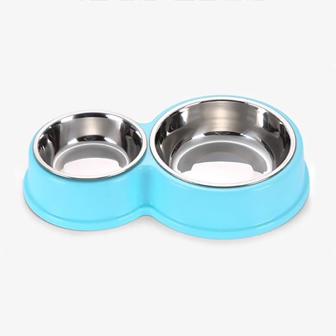 Automatic Feeders Double Dog Cat Bowl Stainless Steel Pet Feeding Dog Food Bowl Cat Bowl Drinking Water Fountain Puppy Feeder Portable