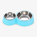 feeders Automatic Feeders Double Dog Bowl Stainless Steel Pet Feeding Dog Food Bowl Drinking Water Fountain Puppy Feeder Cat Bowl