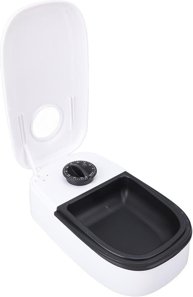 Automatic Pet Feeder Intelligent Timed Dry Wet Food Bowl for Dogs Cats Medium Rugged and Easy to Clean White (Black)