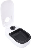 Automatic Pet Feeder, Separate and Single Bowl Design Easy to Cleanup Simple Operating Timer Dry Food Bowl for Dogs Cats(Light Red) (Black)