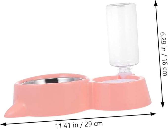 SUPVOX 1pc Automatic Pet Water and Food Dispenser Cat Ear Design Water Bottle Non- -Resistant Bowl for Dogs and Cats Easy to Dual-use Feeding