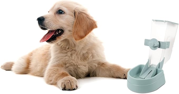 Hanging Automatic Pet Food Feeder for Dogs and Puppies Removable Bowl and Food Tank Suitable for Cages Outdoor Use Easy to Clean Spill-Resistant Design in Night Sky Blue