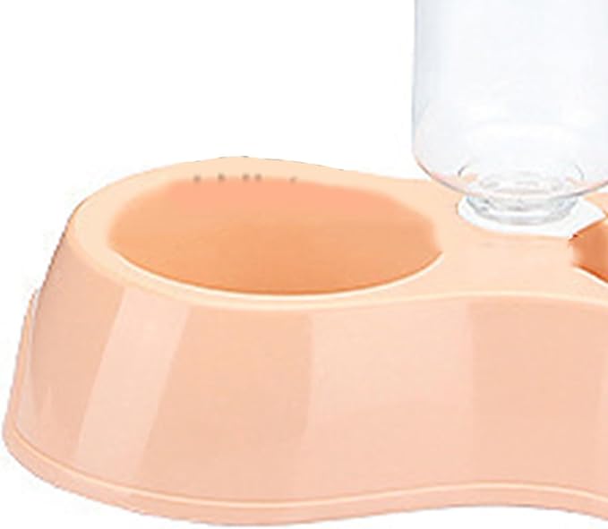 Pet Water & Food Bowl Set with 500ml Auto - Fill Bottle | Double Bowl Design for Dogs/Cats | Secure Plastic, Spill - Controlled & Simple to Maintain | Removable Automatic Feeder