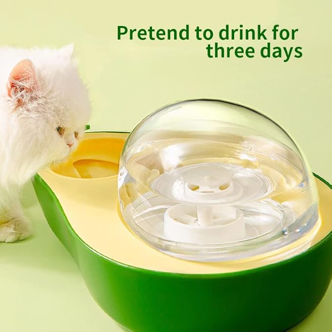Raised Cat Food Bowl and Automatic Water Dispenser Set,Avocado Gravity Cat Water Dispenser Slow Feeder Dog Bowls,Multifunctional Self Dispensing Pet Waterer for Puppy Kittens (Water Dispenser)
