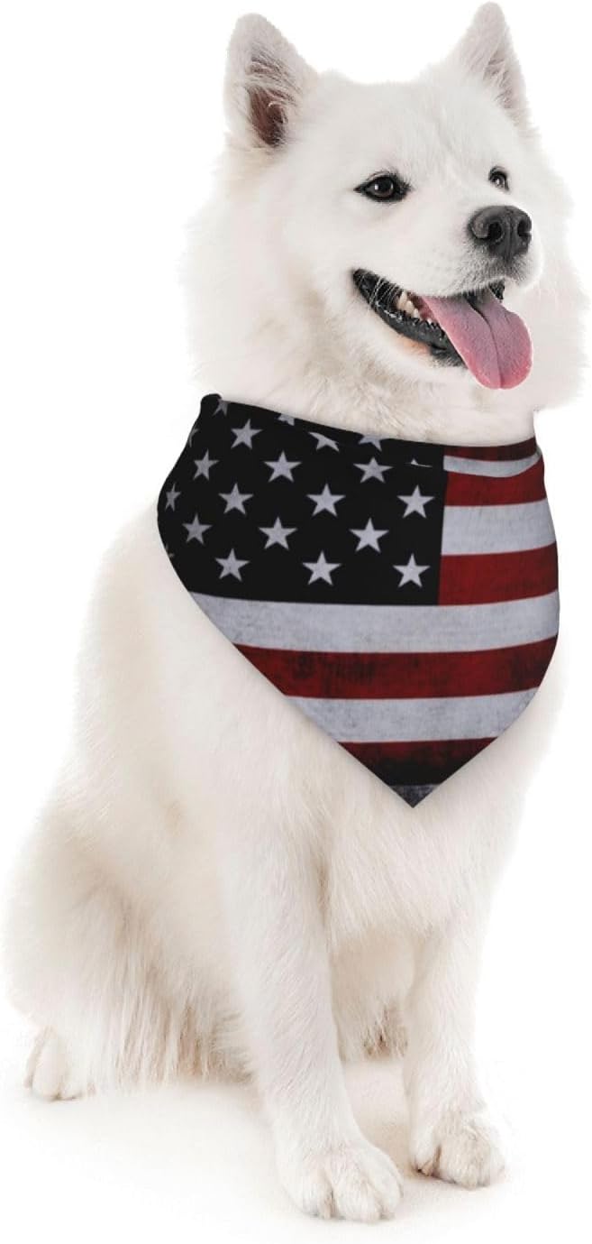 American Flag Dog Bandana Scarf Triangle Bibs Pet Accessories Cat Kerchief