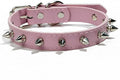 PU Leather Durable Pet Dog Necklace Collar Fashion Bullet Puppy Dog Cat Chihuahua Yorkie Dog Collar Leash Accessories (S-XL) 10A Pink L
