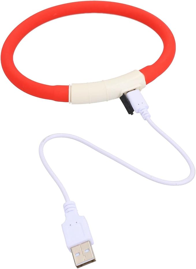 Small Rechargeable LED Flashing Safety Dog Collar 3 Light Settings Walking Night