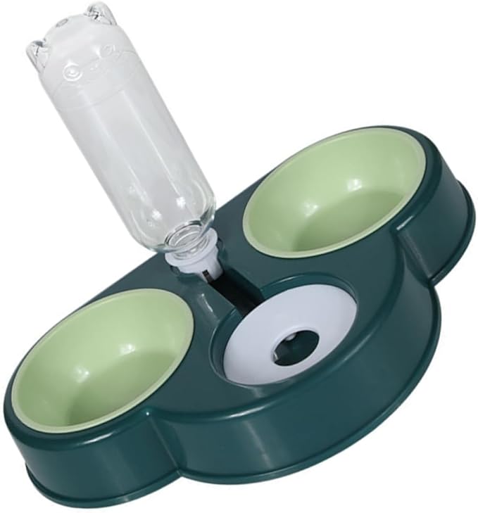 POPETPOP Pet Food Dispenser Detachable Water Bowl Automatic Feeder for Cats and Dogs Cloud-Shaped Design Convenient Dual Food and Water