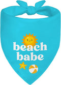 Beach Babe Blue Dog Bandana, Cute Puppy Scarf Accessory Photo Prop for Beach Lake Outdoor, Summer Vacation Beach Themed Pet Scarf Costume, Birthday Christmas Gifts for Dog Lover Mom Dad
