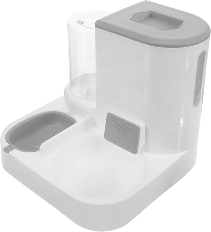 POPETPOP Automatic Pet Water Feeder and Food Bowl for Cats and Dogs Capacity Detachable Design Easy to Sturdy Water Dispenser for Multiple Pets Feeding