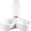 CHICTRY Cat Dog Automatic Feeder and Water Bowl Dry Food Dispenser with Double Dishes for Small Medium Pets Easy to Clean White One Size