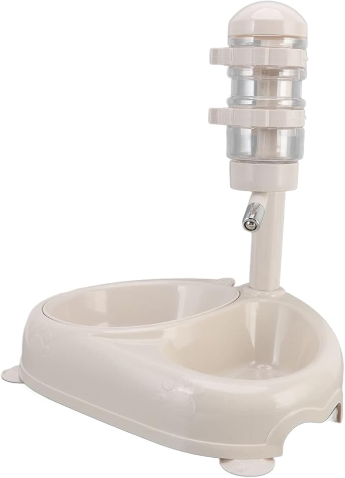 Pet Standing Water Dispenser Bowl Automatic Adjustable Height Non Slip Dog Cat Water Feeder with Removable Bowl and Suction Cups for Puppy Kitten Pets ABS PP PVC Material 13.2in