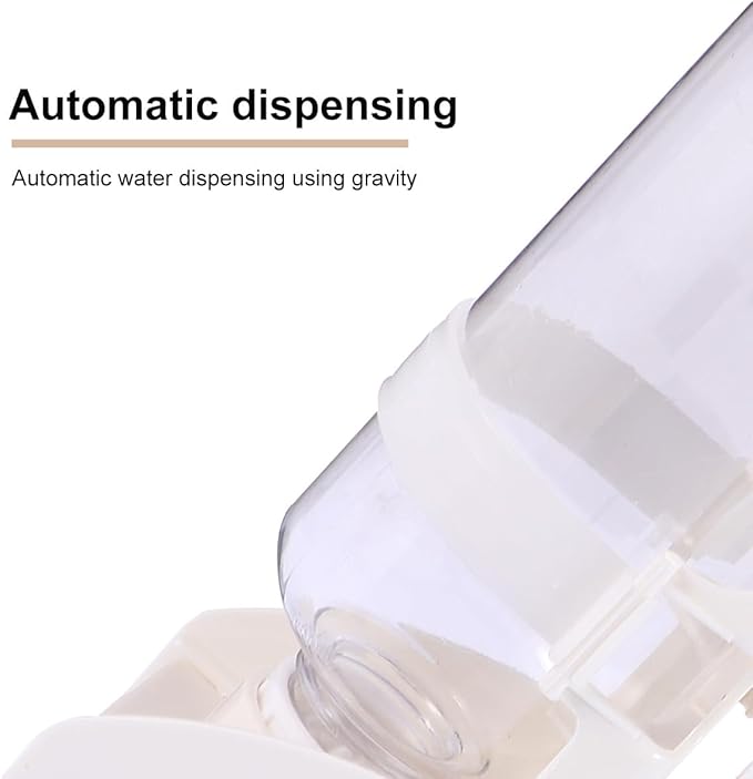 Hanging Gravity Waterer 500Ml Automatic Pet Water Feeder Large Capacity White for Dogs and Cats