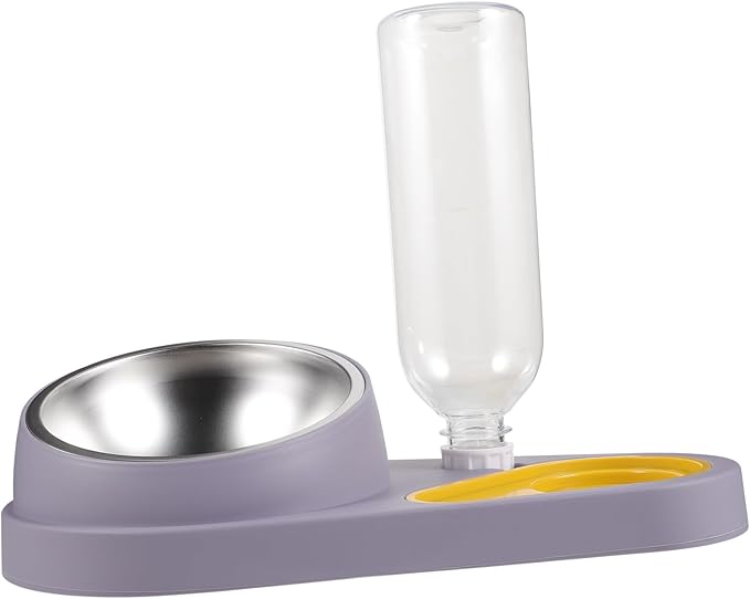 Totority Automatic PET Feeder and Water Dispenser for Dogs and Cats Skid Design Detachable Bowls 2.5L Capacity for Small Pets Convenient Feeding Solution