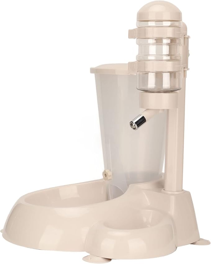 Automatic Pet Water Container with Food Bowl | Liftable & Rotatable Design for Dogs/Cats | 500ML Water Bottle & 800G Food Storage | Secure Base, ABS Material