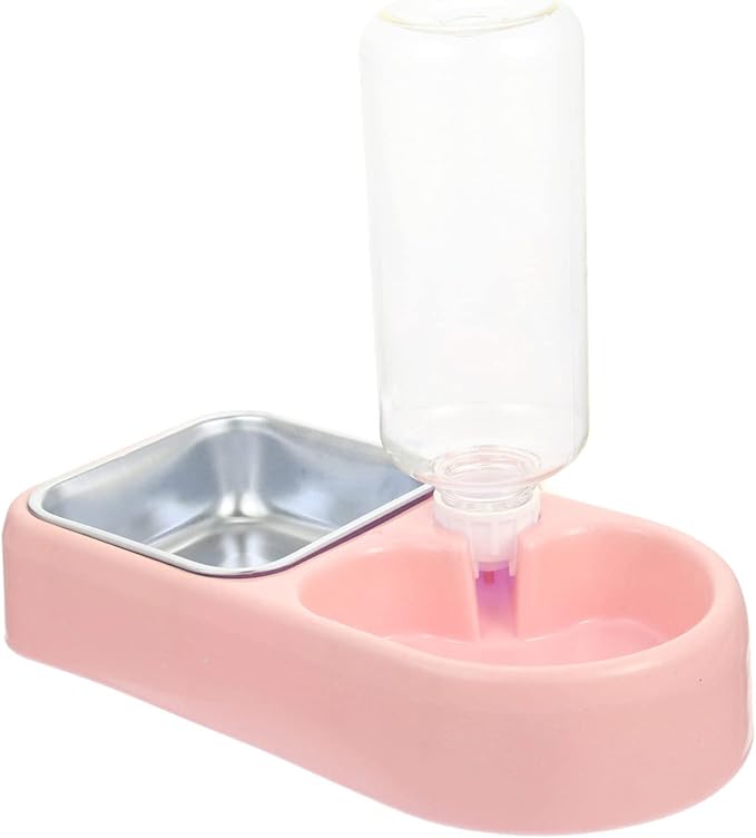 Kisangel 1 Set Detachable Automatic Cat and Dog Feeder Bowl Hanging Design with Transparent Water Dispenser for Easy Cleaning for Home and Pet Store Use