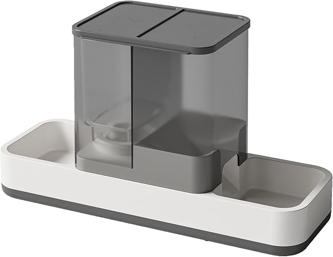Automatic Refilling Pet Water Bowl and Food Dish Set with Stainless Steel Removable Tray Anti Tip Base for Small Animals Anti Spill Pet Food Bowl with Water Fountains