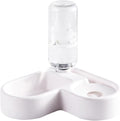 TiaoBug Pet Automatic Water Feeder and Food Bowl Gravity Auto Refill Waterer Feeder for Dogs Cats White One Size