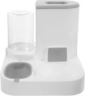 Toyvian Pet Automatic Feeder and Water Dispenser, Large Capacity Dry-Wet Separation, Detachable Gray Dog Bowl and Cat Food Dish for Home Use