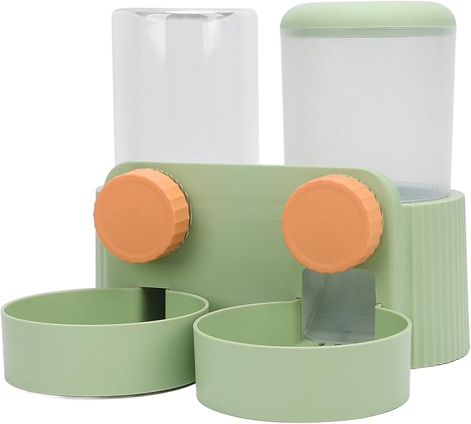 Pssopp Automatic Pet Feeder Small Medium Pets Automatic Food Feeder and Waterer Set,Dogs Cats Food Feeder 2 in 1 Water Dispensers for Small Animals Rabbits Guinea Pigs Kittens and Dogs