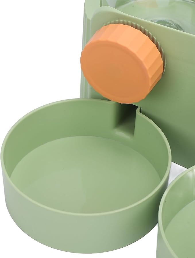 Fabater Automatic Dog Feeder, Space Saving Hanging Design Smart Feeding Schedule Automatic Cat Feeder, Pet Water Dispenser with Dual Bowl System for Small and Medium Dogs Cats (Green)