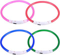 KESYOO Led Dog Collar USB Rechargeable Glowing Silicone Pet Collar Green -Saving Light for Night Safety and Visibility