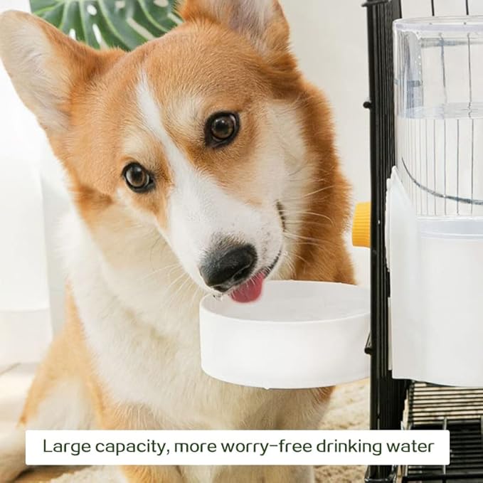 Hanging Automatic Pet Food Water Dispenser,Auto Gravity Pet Feeder and Waterer Set,Small Animals Self Feeding Bowl,Dog Feeding Station for Puppy Kitten Rabbit Chinchilla Hedgehog Ferret (Blue)