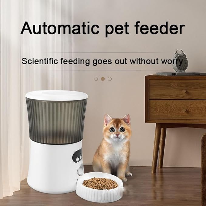 Smart Pet Feeder, Remote Control Automatic Feeder, 3L Large Capacity Food Tank, Real-Time Video Monitoring