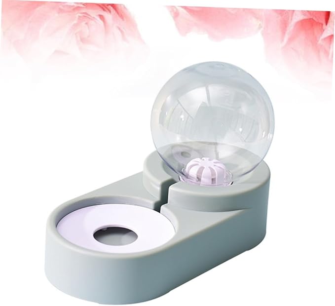 Toyvian Creative Automatic Water Feeder for Pets Double Bowl Design Blue for Cats and Dogs Smooth Surface Safe and Convenient Hydration