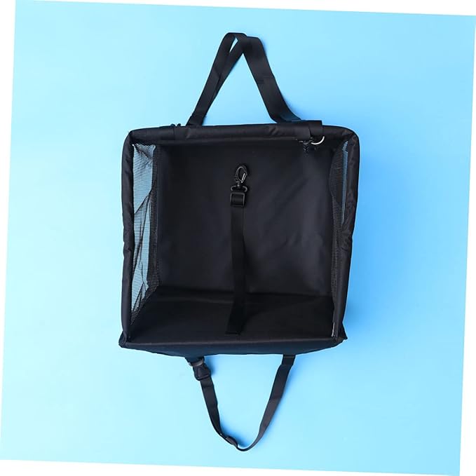 Breathable Mesh Dog Car Seat with Design Safety Leash and Thick Support Rods for Pet Travel Compatible with Harnesses Black Color(Black)