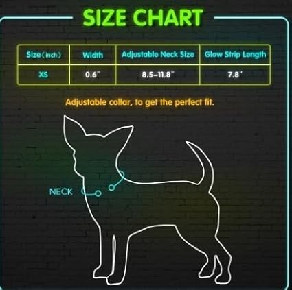 Candofly Light Up Dog Collar - USB Rechargeable Glowing Puppy Collar, Glow in The Dark Dog Lights for Night Walking Camping(X-Small, Blue)