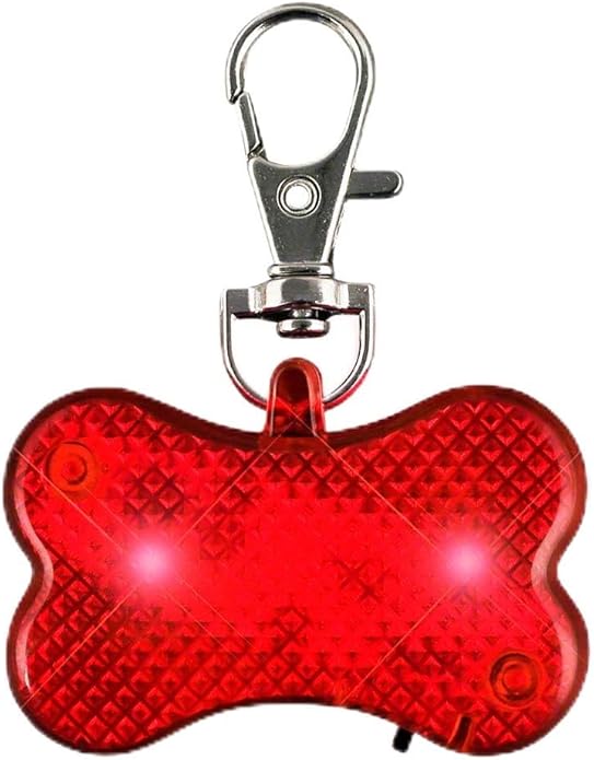 FlashingBlinkyLights Red LED Dog Bone Pet Safety Light