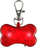 FlashingBlinkyLights Red LED Dog Bone Pet Safety Light