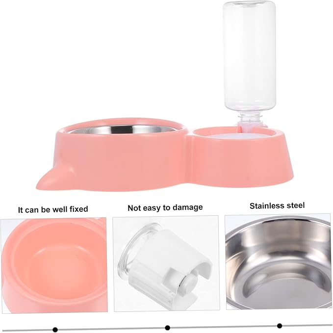 SUPVOX 1pc Automatic Pet Water and Food Dispenser Cat Ear Design Water Bottle Non- -Resistant Bowl for Dogs and Cats Easy to Dual-use Feeding