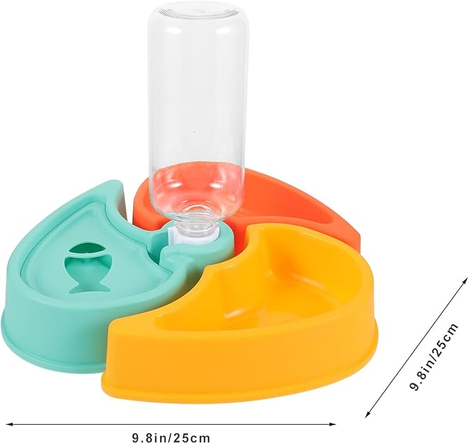Pet Feeder Station Wet and Dry Food Bowl with Water Dispenser, Anti-tip Small Dog and Cat Feeding Bowls Set for Indoor Use
