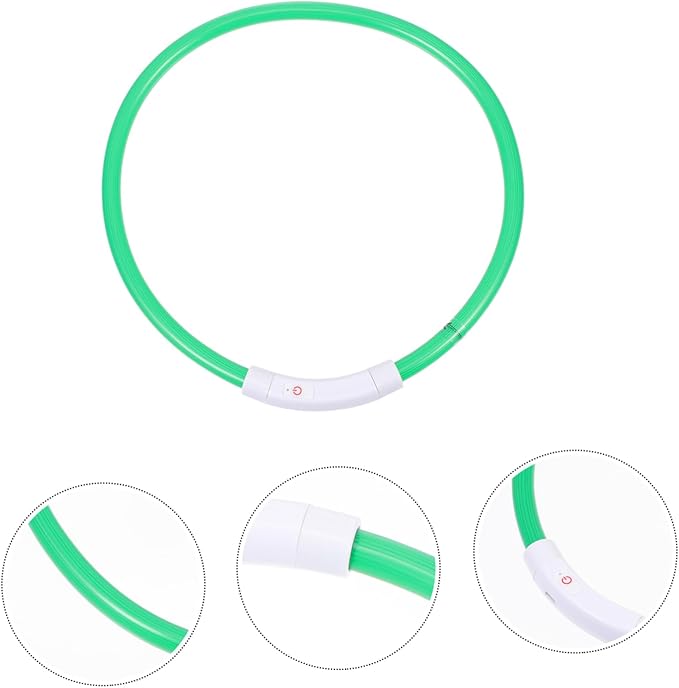 BESPORTBLE Rechargeable Led Pet Safety Collar Flashing Light up Necklace for Dogs Cats Fiber Optic Design Stylish High Visibility Dark for