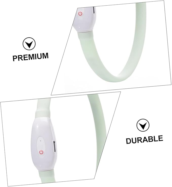 Mikikit 1set Led Flashing Dog Collar USB Rechargeable Night Glowing Pet Collar Multiple Lighting Modes Convenient for Evening Walks