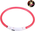 POPETPOP LED Dog Collar Rechargeable Pet Collar for Night Safety Red Saving Design for