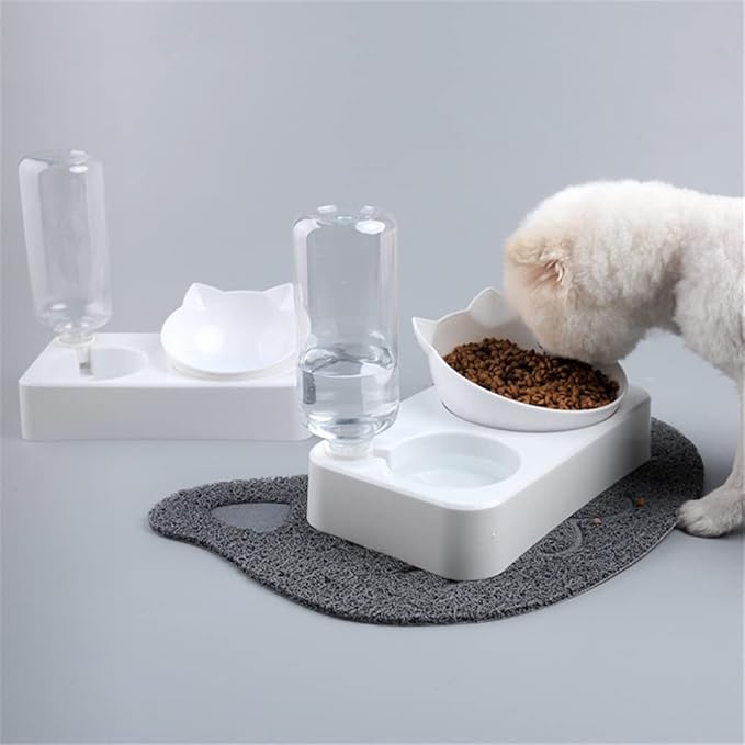 Pet Cats Bowl Automatic Feeder Dog Food Bowl Puppy Water Dispenser Double Dog Bowl Raised Stand Dish Bowls for Cats Dogs (Size : Large) (Small)