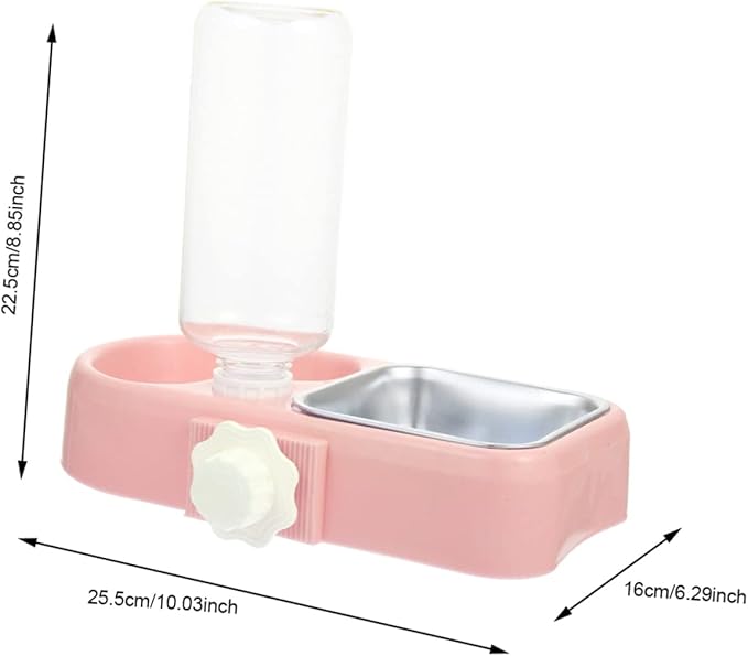 Kisangel 1 Set Detachable Automatic Cat and Dog Feeder Bowl Hanging Design with Transparent Water Dispenser for Easy Cleaning for Home and Pet Store Use