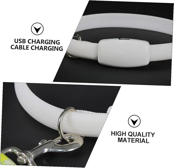 LED USB Rechargeable Dog Glowing Collar Waterproof Night Luminous Pet Collar with Flashing Safety Light for Walking