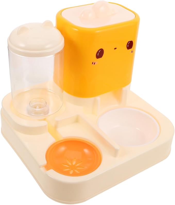 POPETPOP Cat Dog Feeder Double Bowl Automatic Water Supply Food Dispenser Self-Filling Water Bowl Clean Material Pet Feeding Drinking Station