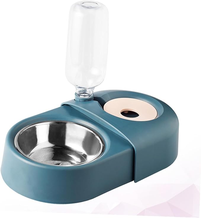 Automatic Dog Feeder and Water Bowl with Spill-Resistant Design, Blue Pet Food and Water Dish for Cats and Dogs, Suitable for Home Use