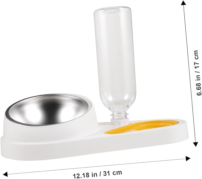 KESYOO Automatic Pet Feeder and Water Bowl 2-in-1 Food and Water Dispenser White Spill-Proof Dog Bowl for Cats and Dogs Cage Feeder Suitable for Pets