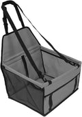 Dog Car Seat,Scratch Proof Durable Pet Booster Front Puppy Safety Belt Stable Foldable Travel(Gray)