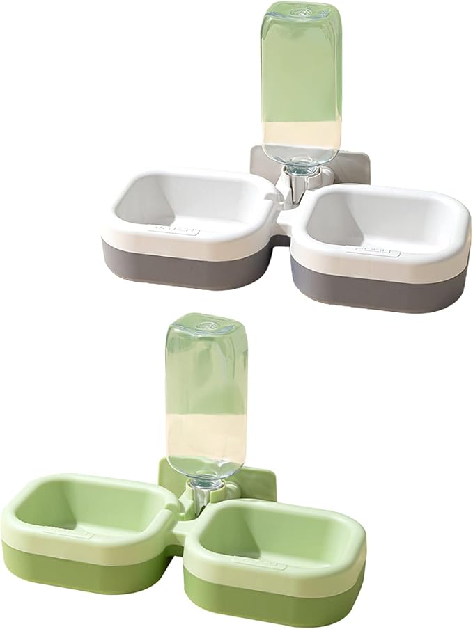 Automatic Cats Dogs Feeder Waterer Food Bowl Pet Feeding Solution 17Oz Water Dispenser for Small Large Pets