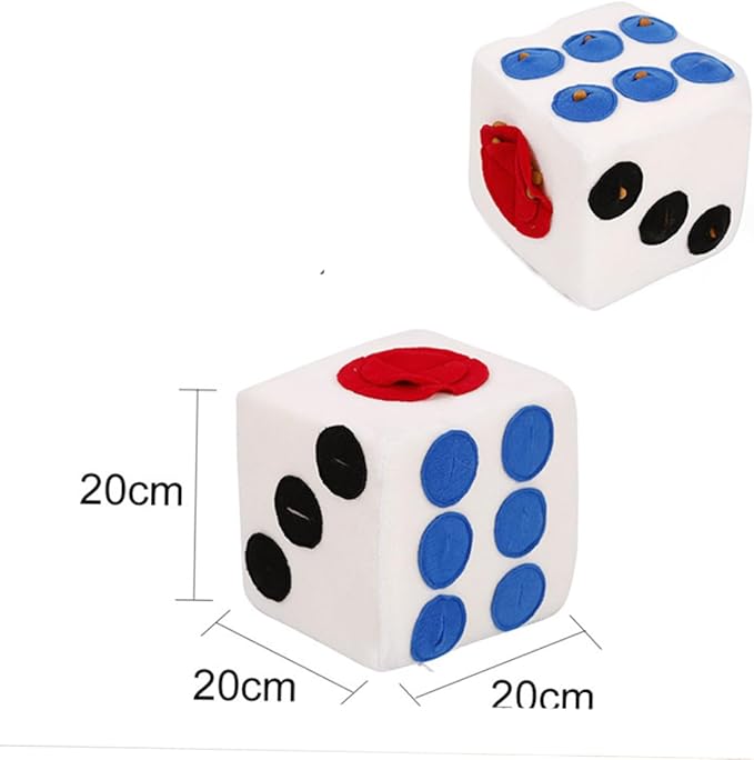 Kichvoe Plush Dog Dice White for Pets Soft Sniffing Training with Elastic Material Fun Enrichment Chew for Puppies and Dogs Easy to Clean Durable Plush