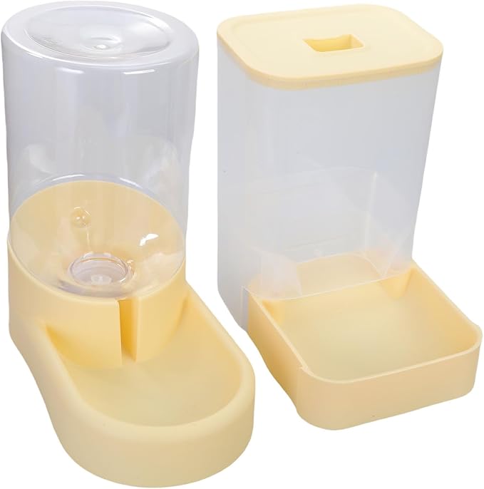 Pet Feeding Bowl and Watering Systems Waterer Set for Puppies and Kittens with Clear Storage Pet Supply Large Capacity Feeder